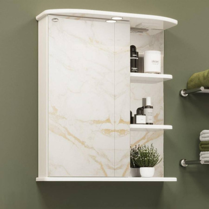 Шкаф-зеркало Onika Карина 60 белый, левый, с подсветкой