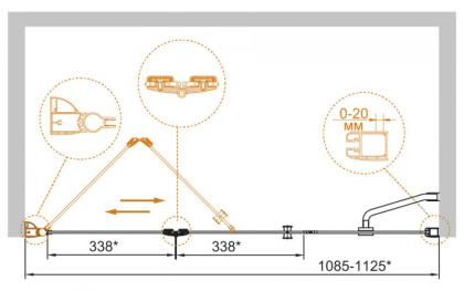 ELENA-W-BS-13-100+50/50-C-Cr Душевая дверь