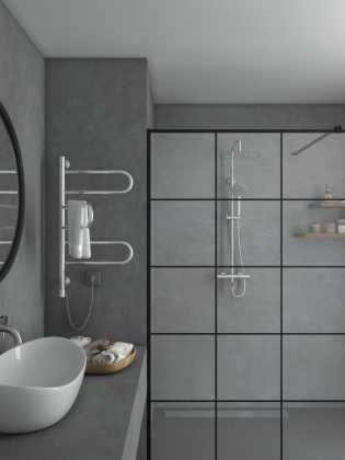 Полотенцесушитель электрический Vincea VTD-1R2CE 44х80, хром, таймер Полотенцесушитель электрический Vincea VTD-1R2CE 44х80, хром, таймер