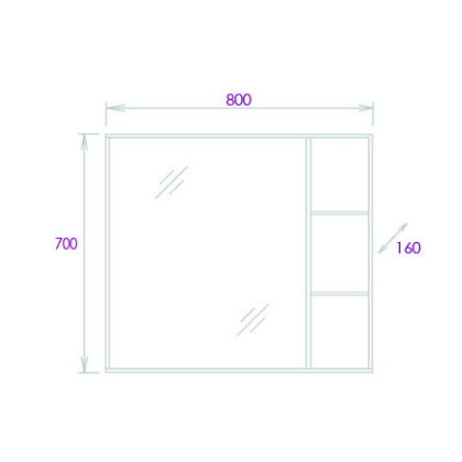 Шкаф-зеркало Onika Тимбер 80 дуб сонома, универсальный