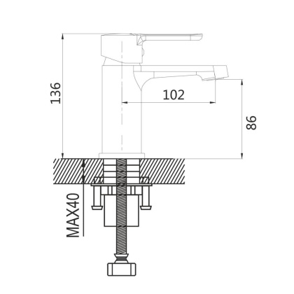 Смеситель для раковины латунь, хром S8101