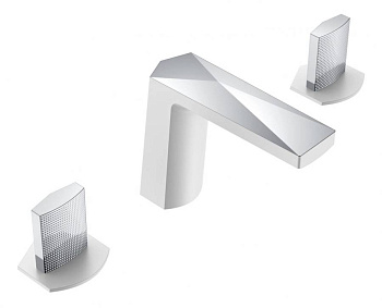 Смеситель врезной на 3отв. VENTURO белый-хром, ручка TOUCH Смеситель врезной на 3отв. VENTURO белый-хром, ручка TOUCH