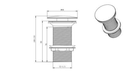 Сливной набор для раковины AQUATEK, матовый черный AQ6000MB
