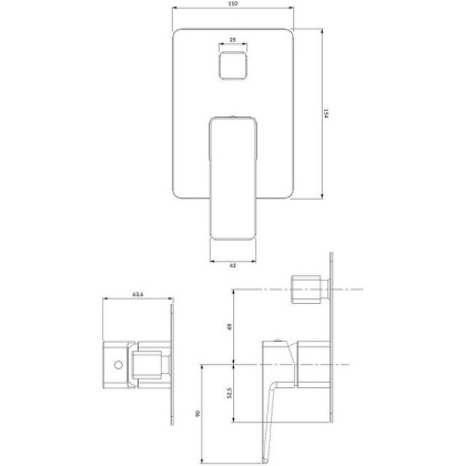 Смеситель для душа скрытого монтажа OMNIRES PARMA PM7435CR (хром)