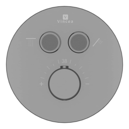 Встраиваемый смеситель для душа VSCV-322T-MGM двухфункциональный, термостатический, вороненая сталь