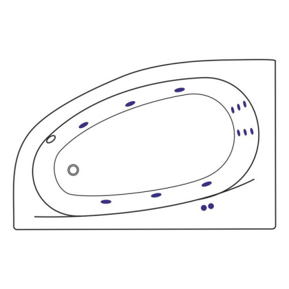 Ванна EXCELLENT Kameleon 170x110 (левая) "LINE" (хром)
