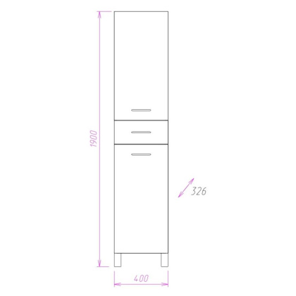 Пенал Onika Модерн 40 напольный, белый, универсальный