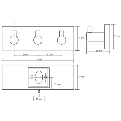 Планка с 3-мя кючками