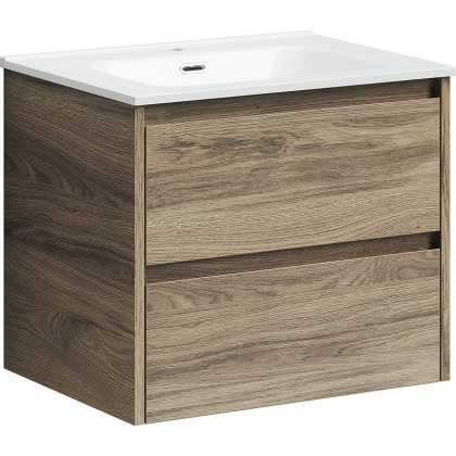 Тумба подвесная SANCOS Urban 590х450х550, c двумя ящиками оснащенными доводчиками, дуб галифакс натуральный , арт. UR60EG