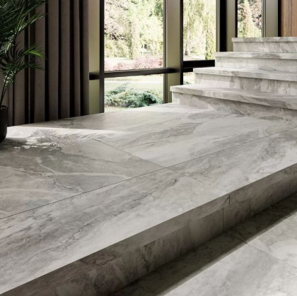 Ступень клееная Альбино серый обрезной 119,5x33х0,9