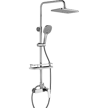 Смеситель Rossinka RS27-45 для душа с регулируемой высотой штанги и лейкой "Тропический дождь"