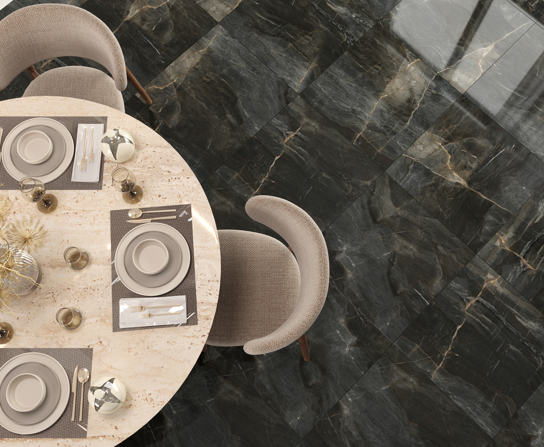 Stellar Wind Керамогранит темно-серый 60x60 Полированный