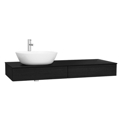 Модуль 120 см под раковину с выдвижным ящиком, левосторонний, черный дуб