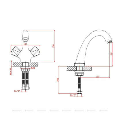Смеситель для раковины Agger Retro-S A1802100 Смеситель для раковины Agger Retro-S A1802100