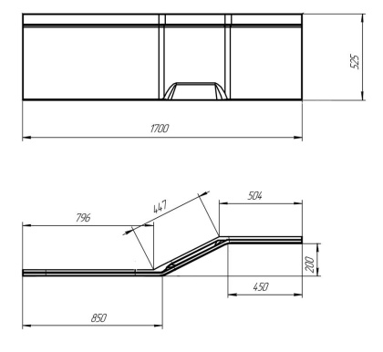 Фронтальная панель 170 см Creto Karmen П17075KAR-L белая