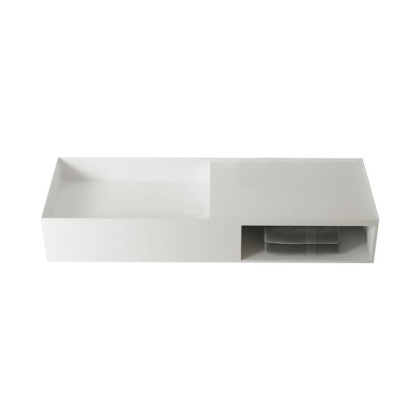 Раковина из искусственного камня Vincea VWB-6S180MW, 800*400*200, подвесная, цвет белый матовый Раковина из искусственного камня Vincea VWB-6S180MW, 800*400*200, подвесная, цвет белый матовый