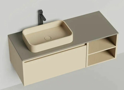 Подвесная тумба Domino 1200, эмаль, с открытой полкой