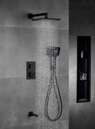 Душевой комплект Next VSFW-1N3TMB термостатический встраиваемый, трехрежимный, черный