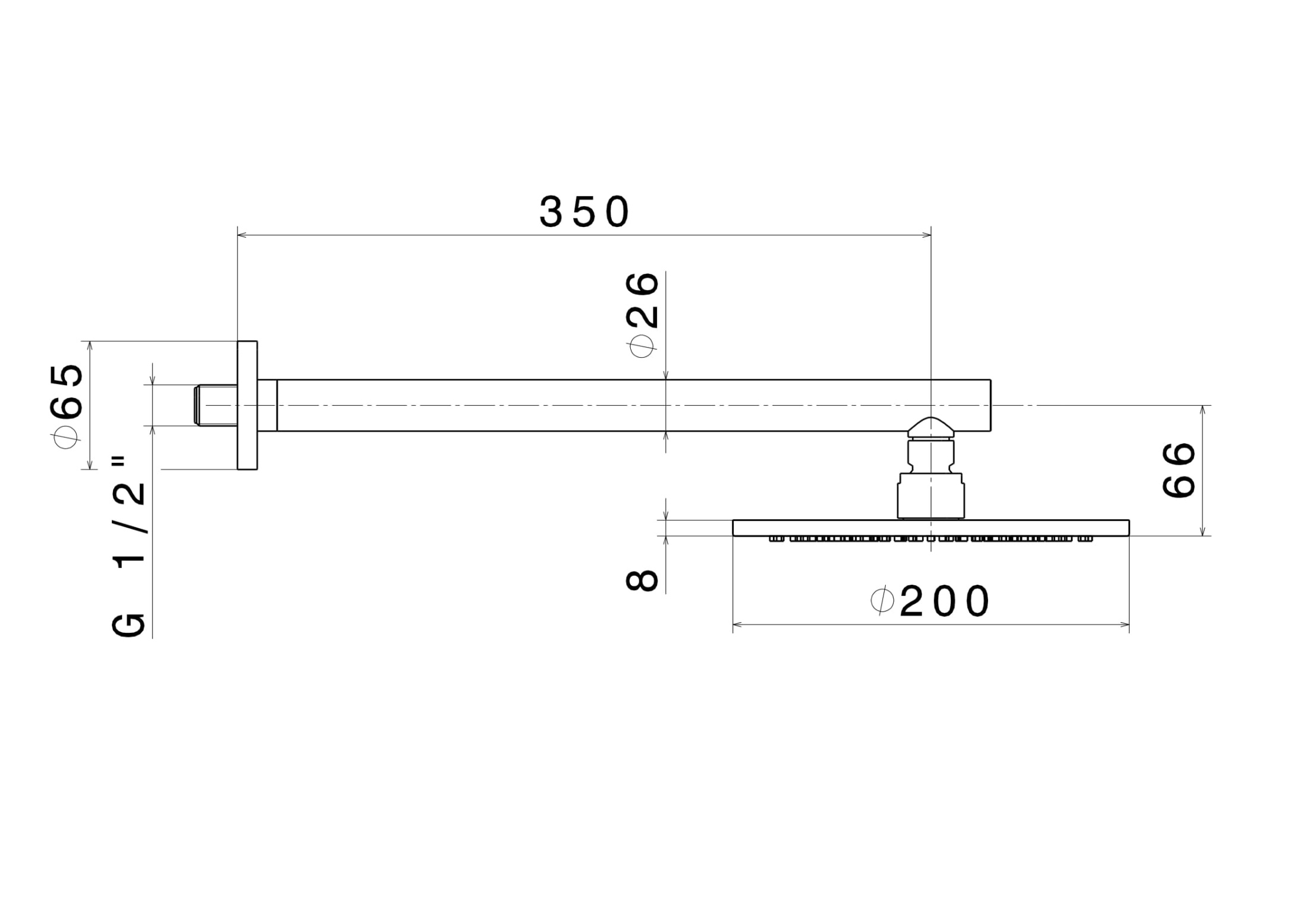 Душевая лейка OLE «тропический дождь» с кронштейном, золотой атласный
