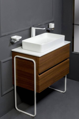 Тумба без раковины Vallessi 80*46cm DARK OAK мат. 2 полки, 837-080-D Boheme