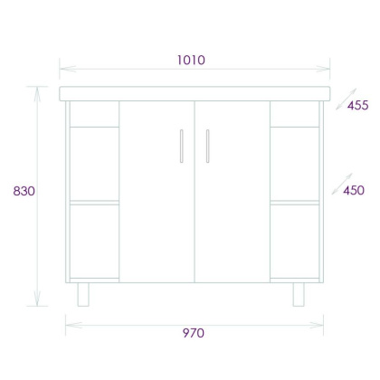 Тумба Onika Тимбер 100 напольная, серая мат./дуб сонома (ум. Фостер 100)