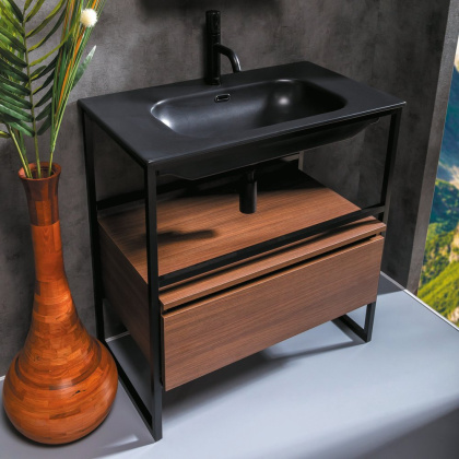 Столешница моноблок Vallessi 80 антрацит глянец керамика Столешница моноблок Vallessi 80 антрацит глянец керамика