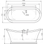 Акриловая ванна BELBAGNO BB09, 1700x740x600 Акриловая ванна BELBAGNO BB09, 1700x740x600