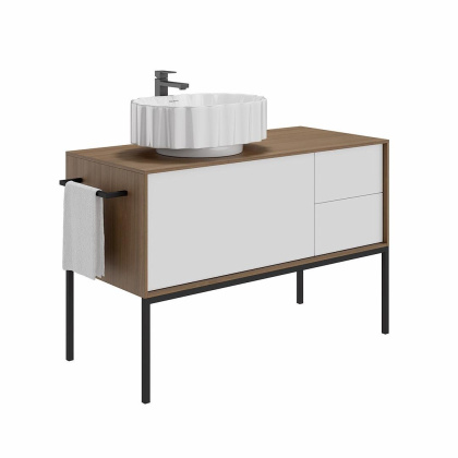 Ножка ATOLLO 110 высокая металлическая, черная матовая ATlg.110\MH