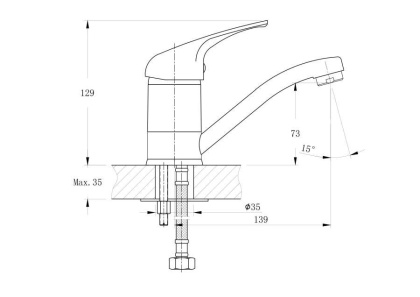Смеситель для кухонной мойки RUSH Corsica (CO4240-26) Смеситель для кухонной мойки RUSH Corsica (CO4240-26)