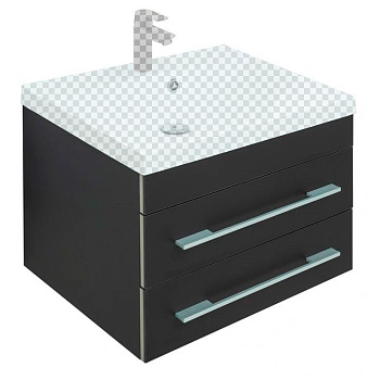 Тумба под раковину Aquanet Верона 58 New черный матовый