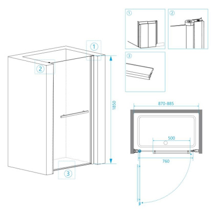 Душевая дверь RGW PA-03, RGW 41080309-51