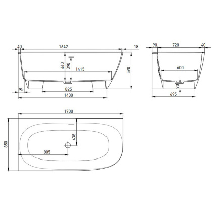 Ванна из искусственного камня Salini Sofia Corner Left 170х85 102525M Белая матовая Ванна из искусственного камня Salini Sofia Corner Left 170х85 102525M Белая матовая