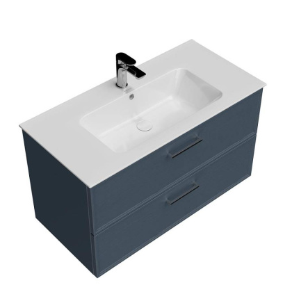 Тумба PIANO Classic подвесная 95 см, 2 ящика, ясень синий матовый PIA.CL.95\BLU.M Тумба PIANO Classic подвесная 95 см, 2 ящика, ясень синий матовый PIA.CL.95\BLU.M