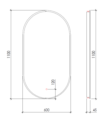 Зеркало Vallessi овальное 110x60см, золото 568-G Boheme