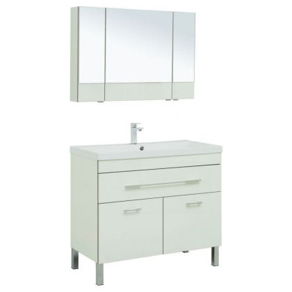 Мебель для ванной Aquanet Верона 100 белый (напольный 1 ящик 2 дверцы)