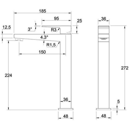 Смеситель для умывальника OMNIRES FRESH FR7112MCR (хром) Смеситель для умывальника OMNIRES FRESH FR7112MCR (хром)