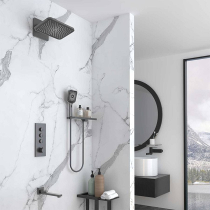 Душевой комплект VSFW-433TI4RGM встраиваемый, термостат, трехрежимный, вороненая сталь