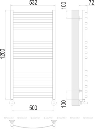 Полотенцесушитель Terminus Авиэль П14 500х1200