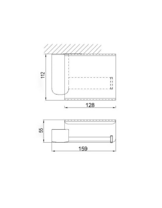 Бумагодержатель с полкой RUSH Thira (TR36111B)