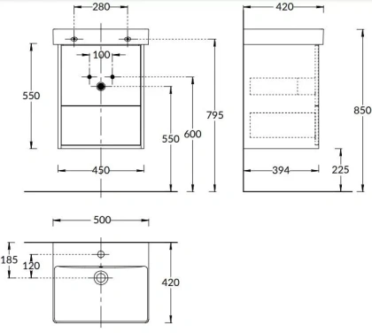 Тумба PRO подвесная 2 ящика 50, вяз PRO.50.2\OLM Тумба PRO подвесная 2 ящика 50, вяз PRO.50.2\OLM