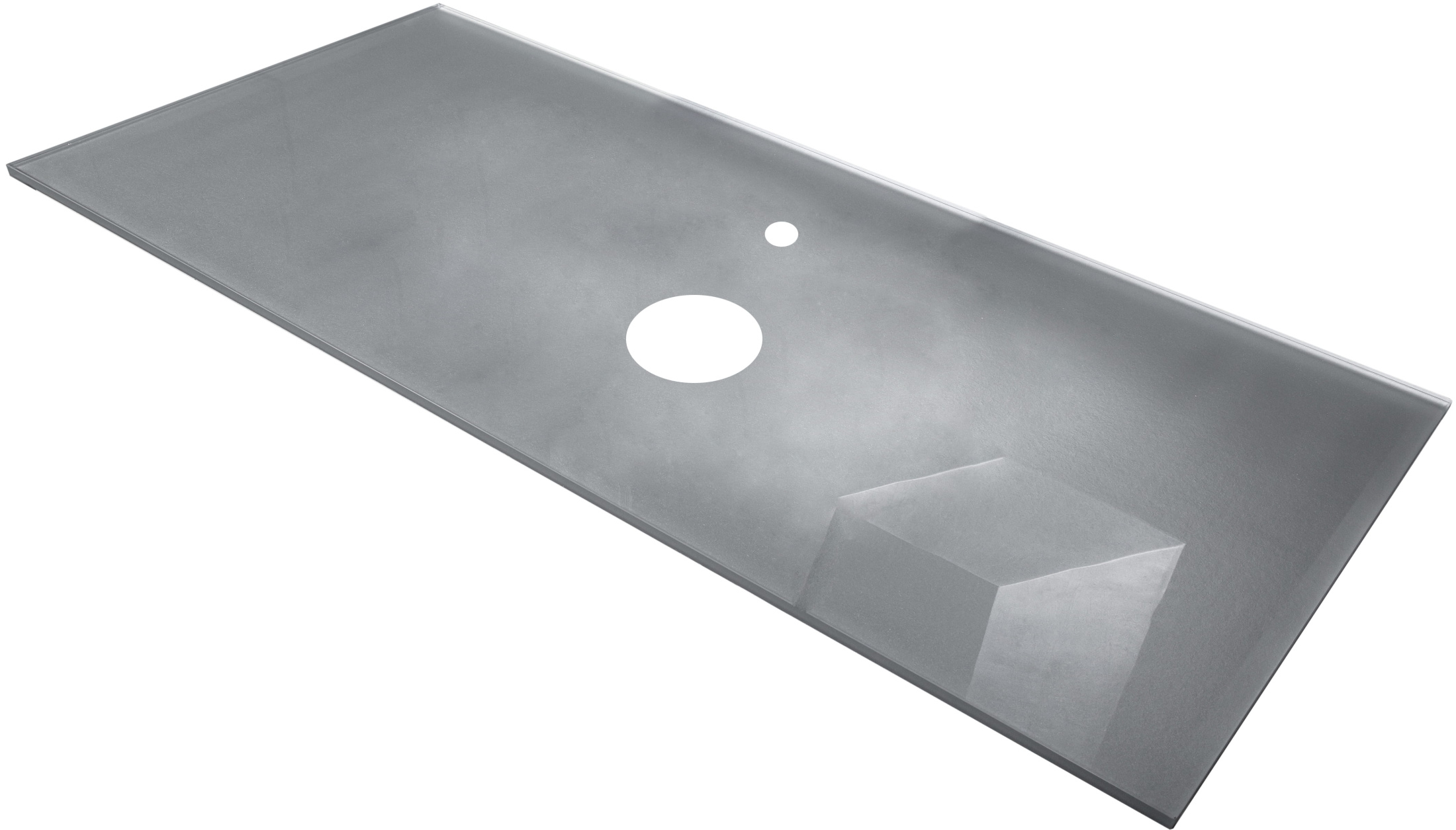 Столешница стекло 110см прямая СЕРЕБРО Столешница стекло 110см прямая СЕРЕБРО