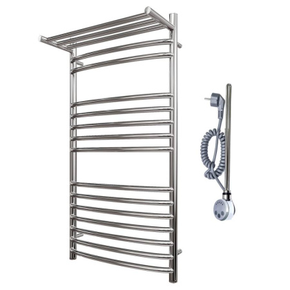 Полотенцесушитель электрический Point Альфа PN05150SPE П14 500x1000 с полкой левый/правый, хром Полотенцесушитель электрический Point Альфа PN05150SPE П14 500x1000 с полкой левый/правый, хром