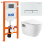 Комплект 3 в 1 Унитаз подвесной с сиденьем BelBagno LOTO BB070CHR/SC + Система инсталляции для унитазов BelBagno BB002-80  с кнопкой смыва BB005-PR-CH