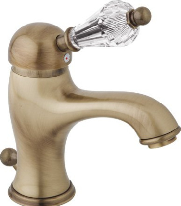 VINTAGE-LSM1-01-Sw-N Смеситель для раковины с донным клапаном Исполнение: Хром, Ручки: Swarovski Nero  VINTAGE-LSM1-01-Sw-N Смеситель для раковины с донным клапаном Исполнение: Хром, Ручки: Swarovski Nero