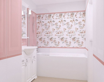 Плитка настенная 14007R Монфорте розовый панель обрезной 40*120*12 (3шт\1.44м2), м2