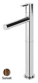 LEAF-LC1-L-PS Смеситель для накладной раковины однорычажный, с донным клапаном, исполнение Sunset PVD LEAF-LC1-L-PS Смеситель для накладной раковины однорычажный, с донным клапаном, исполнение Sunset PVD