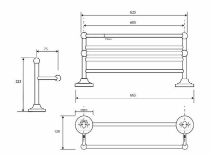 Полка для полотенец Bemeta Retro chrom 144302092 Хром
