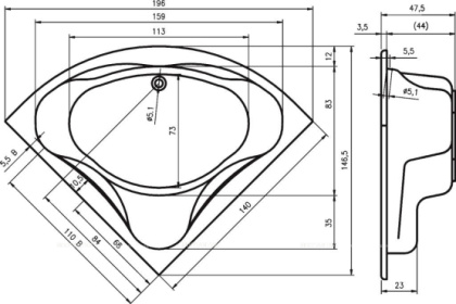 Акриловая ванна Riho Neo 140x140 Акриловая ванна Riho Neo 140x140
