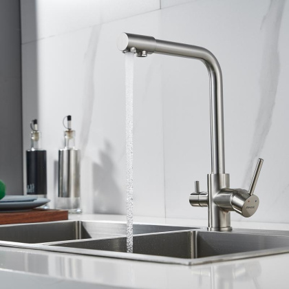 Смеситель для кухни со встроенным фильтром (краном) под питьевую воду Shevanik S328 S328L