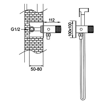 Гигиенический душ со смесителем Rose R225, хром